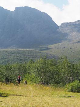 Tourists in the mountains