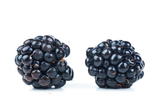 Macro view of fresh ripe blackberries