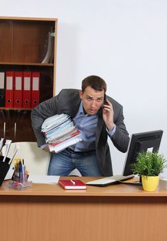 man talking on mobile phone