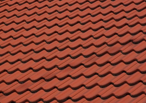 close up of red tiled roof