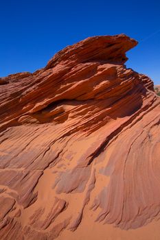 Arizona rocks on Page near Antelope Canyon under blue sky outdoor