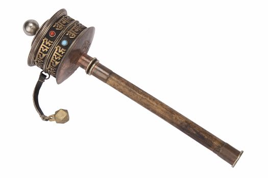 A Tibetan Buddhist Prayer Wheel - Isolated
