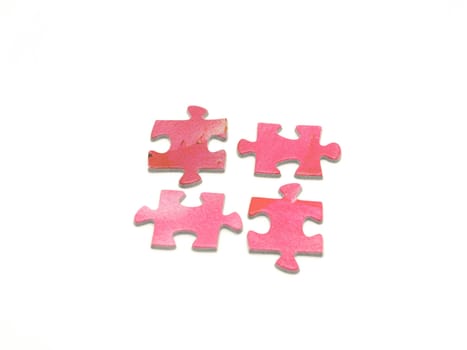 Puzzle pieces on a white background           