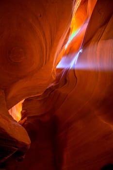 Antelope Canyon Arizona light beams on Navajo land near Page