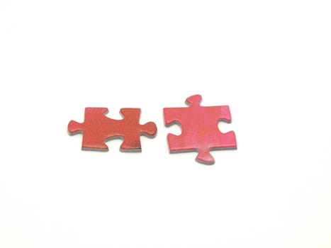 Puzzle pieces on a white background         