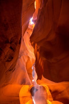 Antelope Canyon Arizona light beams on Navajo land near Page