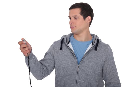 Personal trainer stood with stopwatch