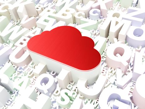 Computing concept: Cloud on alphabet background, 3d render