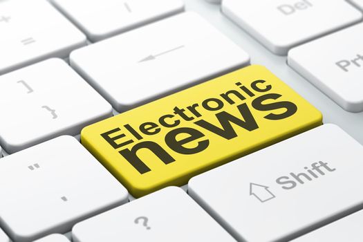 News concept: computer keyboard with word Electronic News, selected focus on enter button, 3d render