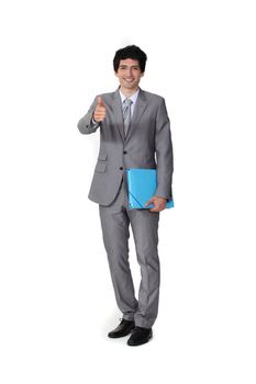 Businessman giving the thumb's up