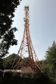 Old tall transmitter tower structures