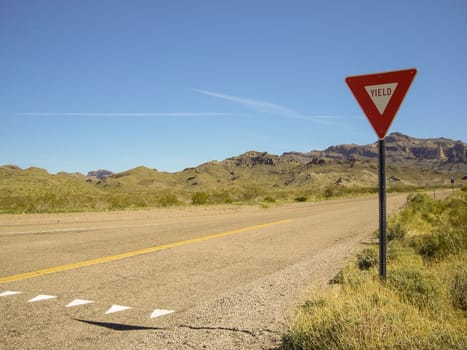 Empty desert road in Nevada