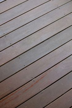 A close up shot of jarrah wooden decking