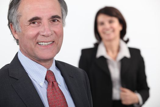 old businessman smiling