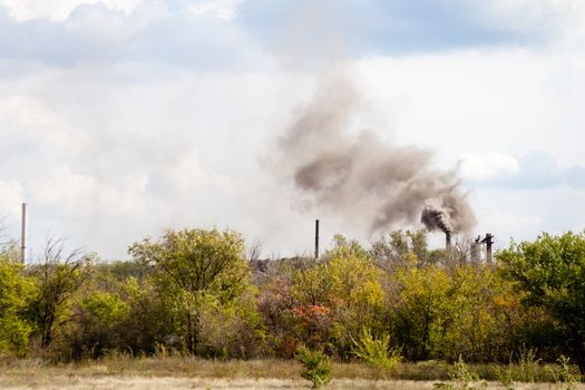 black smoke from the pipe