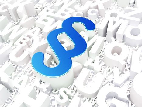 Law concept: Paragraph on alphabet background, 3d render
