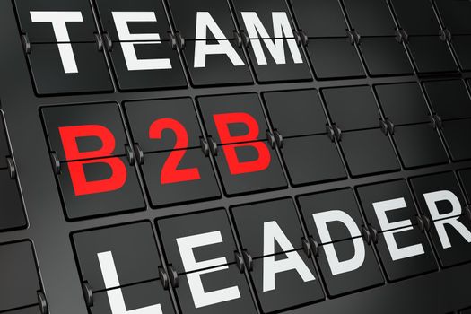Finance concept: B2b on airport board background, 3d render