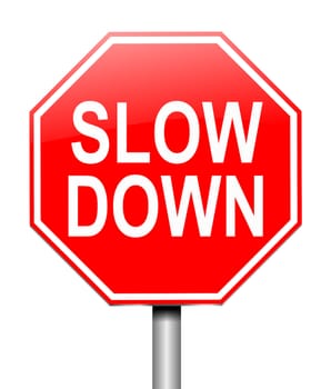 Illustration depicting a sign with a slow down concept.