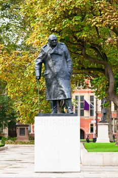 Statue of Winston Churchill in Parliament Square, London
