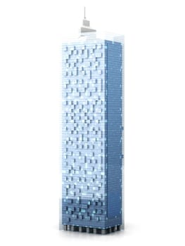 A contemporary skyscraper. 3D rendered Illustration.