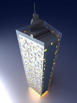 A contemporary skyscraper. 3D rendered Illustration.