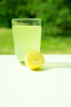 A glass of natural lemonade.