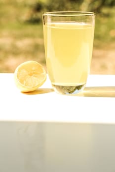 A glass of natural lemonade.