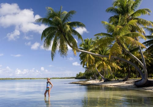 Aitutaki Lagoon in the Cook Islands in the South Pacific (Model Released)