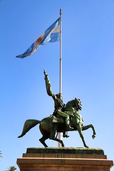 The Statue of Manuel Belgrano on the Plaza de Mayo in Buenos Aires, Argentina.