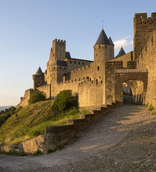 The medieval fortress and walled city of Carcassone in south west France. Founded by the Visigoths in the fith century, it was restored in 1853 and is now a UNESCO World Heritage Site.