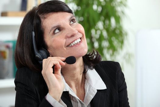 Businesswoman with a headset