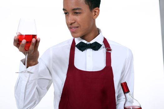 young wine waiter