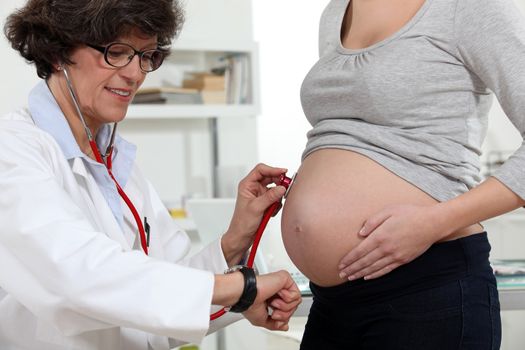 Pregnant woman having routine check-up