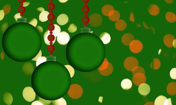 green and red christmas ornament illustration background