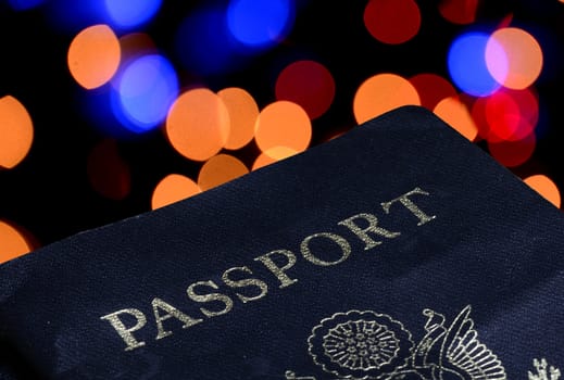 passport on abstract light blur background