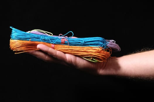 Roll of Twine isolated on a Black Background