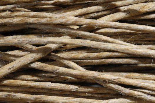 Texture of Roll of Twine isolated on a White Background