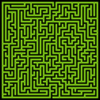 Illustration of a green glowing maze