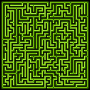 Illustration of a green glowing maze