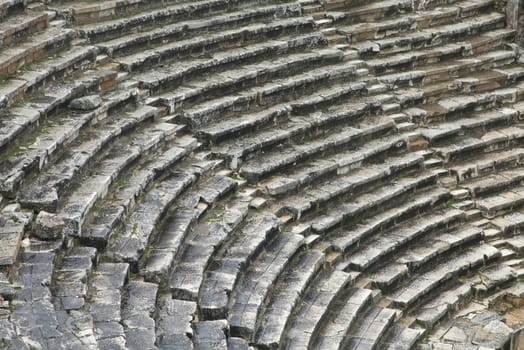 Ancient greek amphitheater in Turkey, abstract architecture