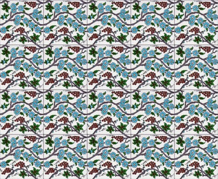 Seamless background made of turkish ceramic tiles