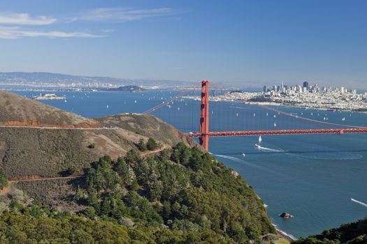 San Francisco With Golden Gate bridge and Alcatraz