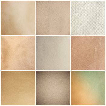 Old Beige Papers Set Isolated On White Background