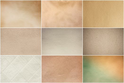 Old Beige Papers Set Isolated On White Background