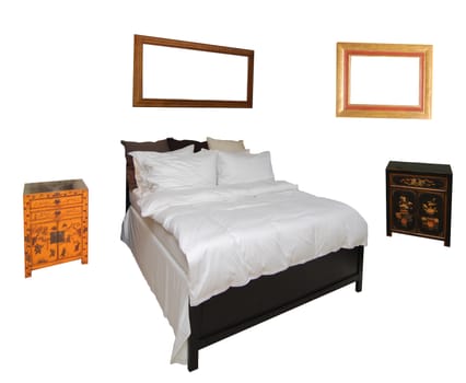furniture for bedroom isolated on the white background