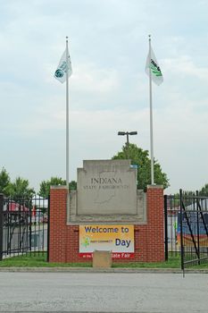 INDIANAPOLIS, INDIANA - AUGUST 19: Entrance to the Indiana State Fairgrounds on August 19, 2011. The 20 venues on the 250-acre campus host numerous popular events plus the state fair every year.