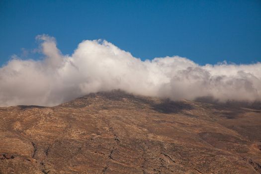 Mountain view with cloudscape, Crete, Greece 