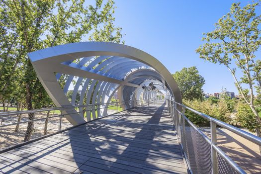 Famous Arganzuela Bridge in Madrid Rio Park, Madrid, Spain