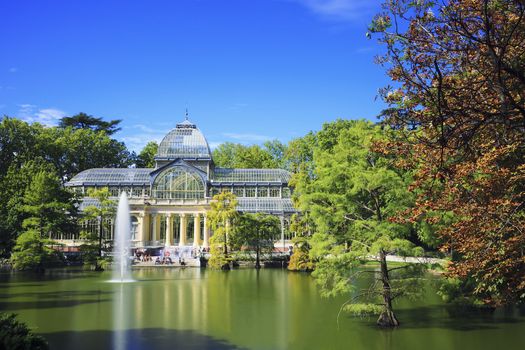 Crystal Palace (Palacio de cristal) in Retiro Park,Madrid, Spain. 