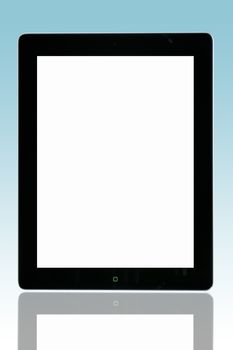 An Apple ipad2 with blank screen (add your text).